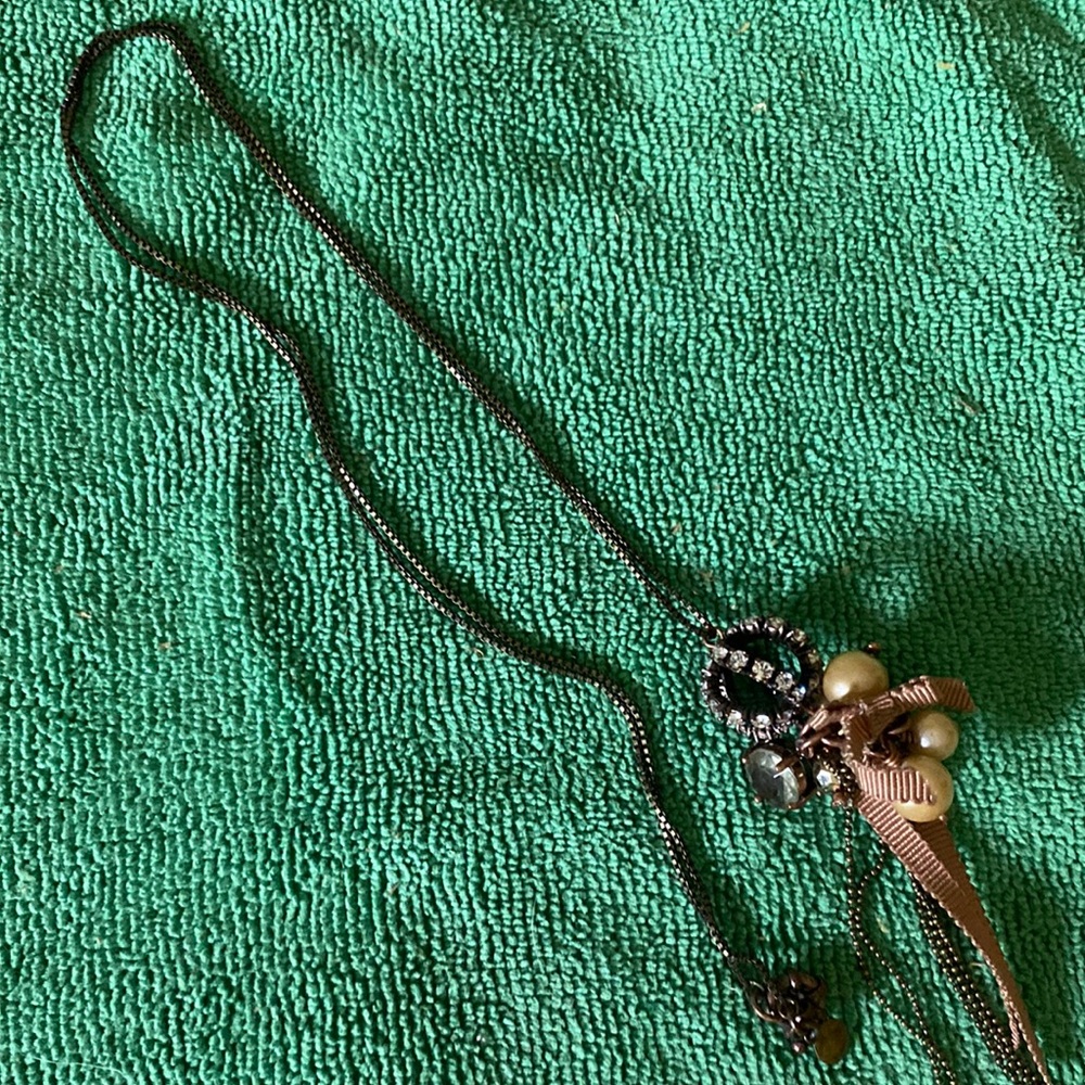 J. Crew gorgeous necklace with lots of small cool embellishments. 28“ chain.